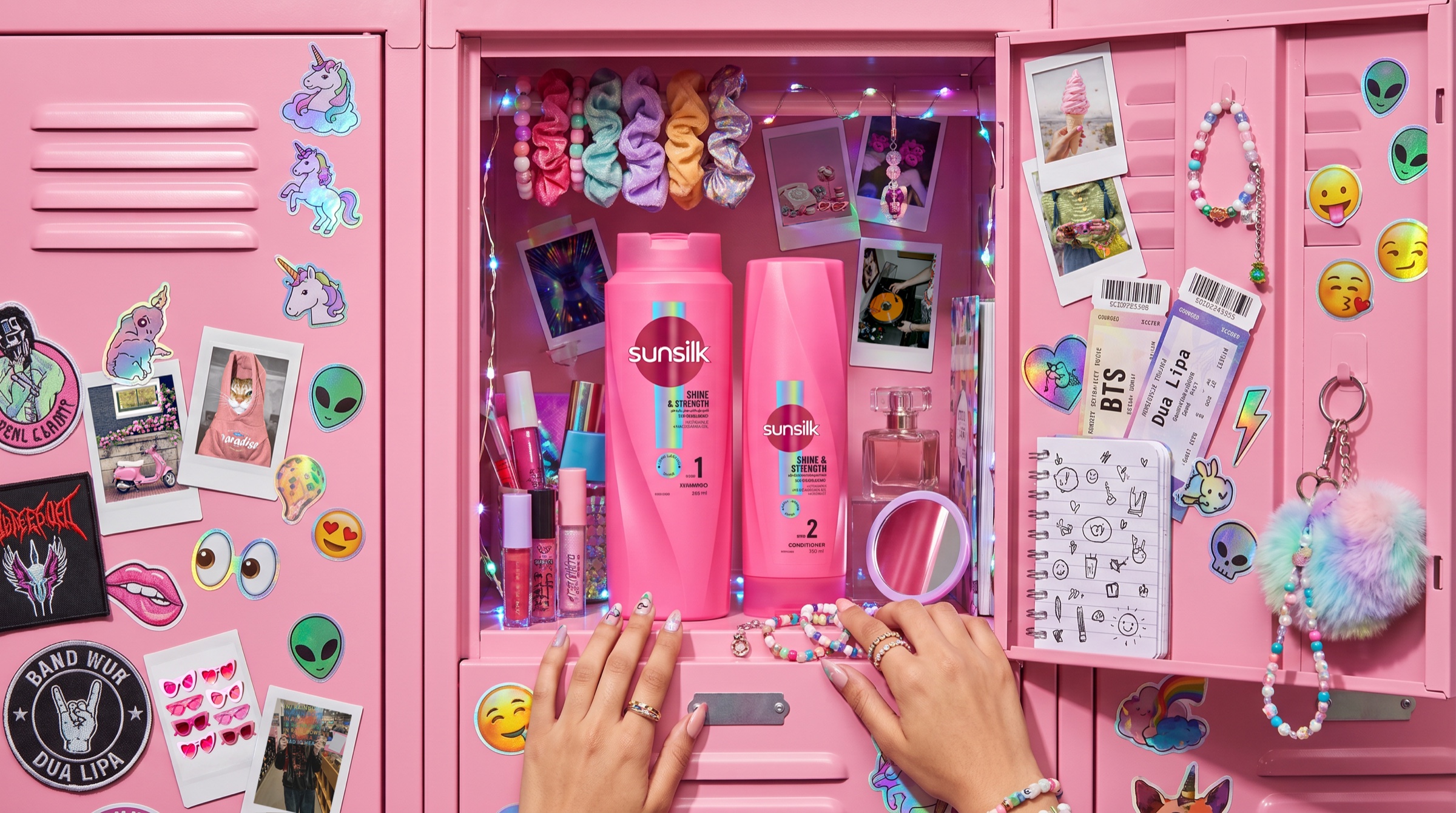 Sunsilk Beauty Rider Campaign pink locker product photography